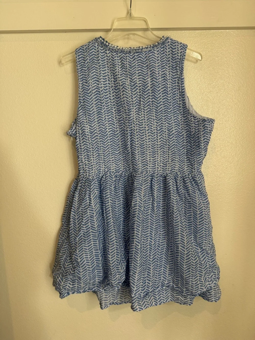 Vineyard Vines Blue Cotton Mini Dress Sleeveless Fit & Flare Summer Size L - Picture 7 of 9